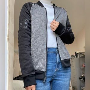 Adidas Gray and Black Bomber Jacket